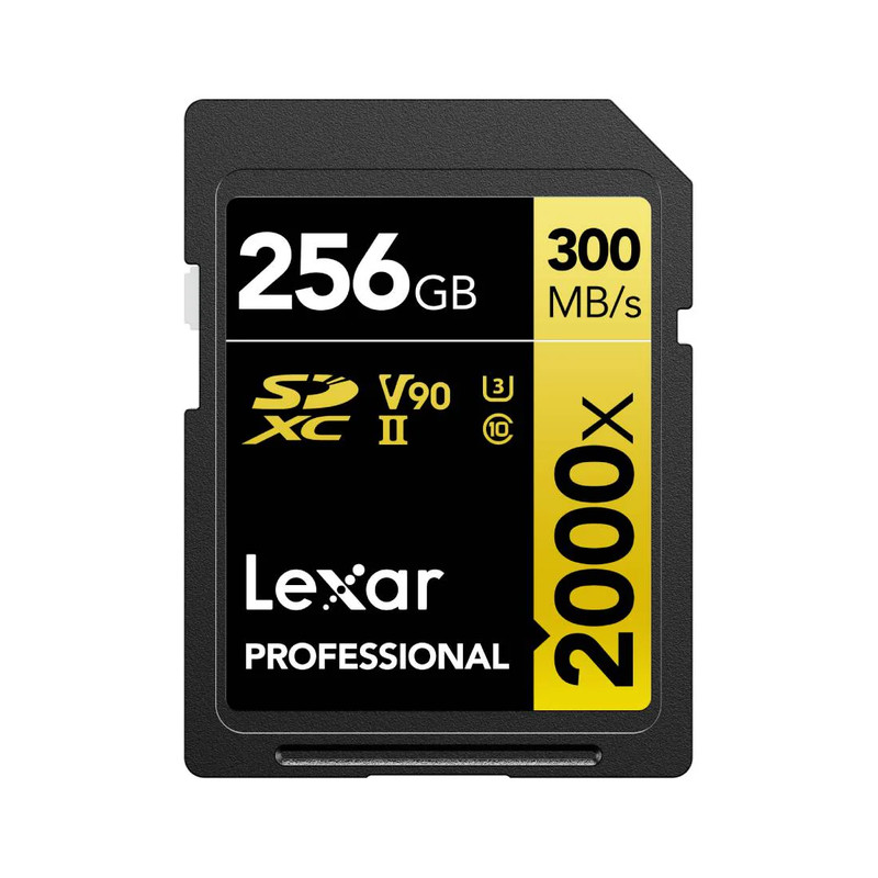 Lexar 2000x UHS-II U3 V90 256GB SDXC Memory Card - بطاقة تخزين